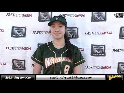 2022 Adyson Kim 3.5 GPA - Athletic Middle Infielder Softball Skills Video + Game Footage - Warriors