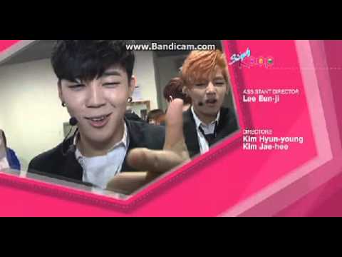 140307 SIMPLY KPOP ENDING BTS JIMIN V (and cclown in front) CUT