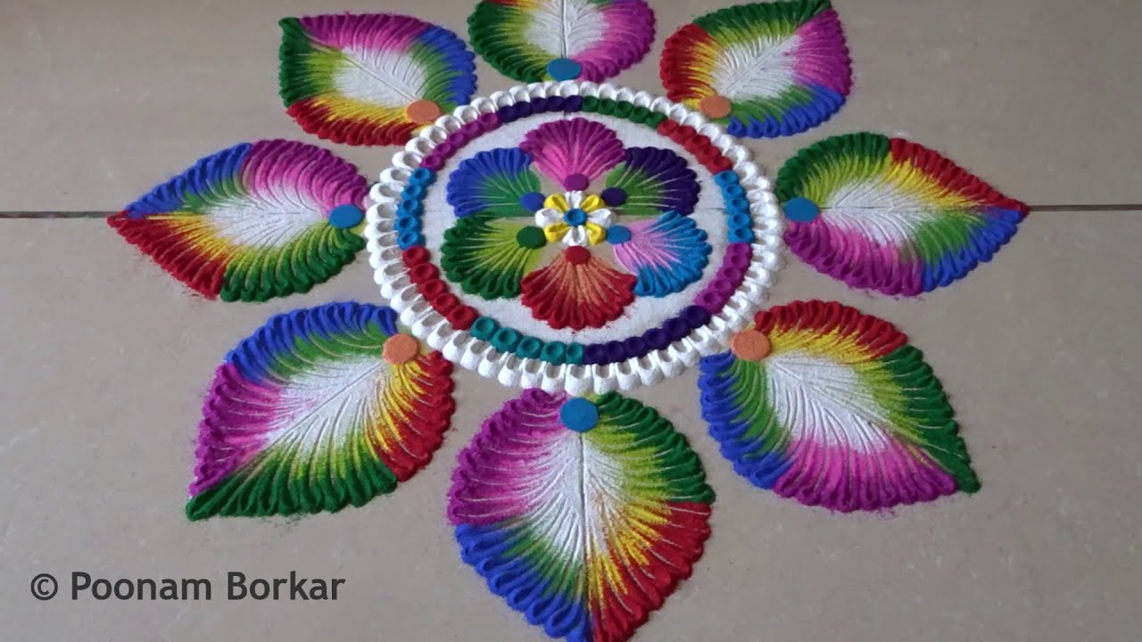 beautiful and colorful rangoli design by poonam borkar