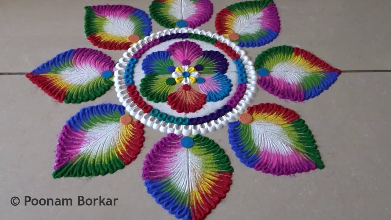 beautiful and colorful rangoli design by poonam borkar