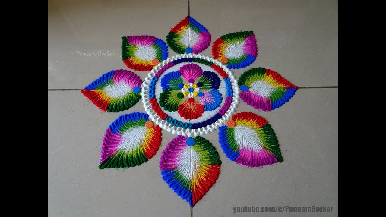 Beautiful and colorful rangoli design by poonam borkar
