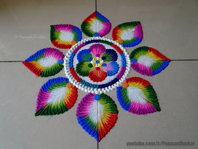Beautiful and colorful rangoli design by poonam borkar