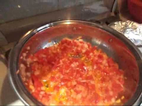 Rajas con Pollo desebrado.