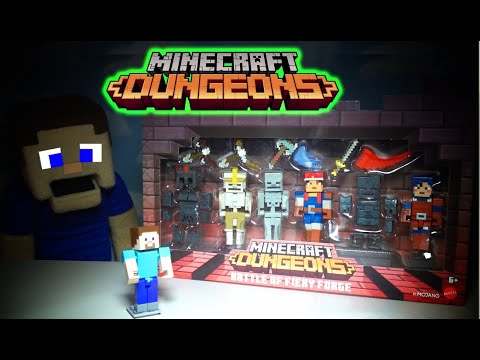 Puppet Steve - Minecraft, FNAF & Toy Unboxings - Minecraft Dungeons Battle of the Fiery Forge Comic Maker Figure Gift Pack Toys