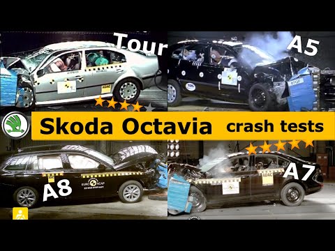 Skoda Octavia Crash Test (Tour, A5, A7, A8) all generations (Euro NCAP)