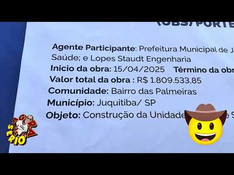 INÍCIO DA OBRA 15 DE ABRIL ATÉ AGORA NADA MISERICÓRDIA