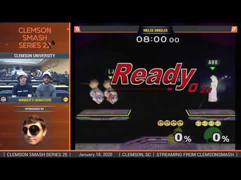 Clemson Smash Series 25 - Winners Quarters - Austintacious (Peach) vs. Mewwy (Ice Climbers) - SSBM