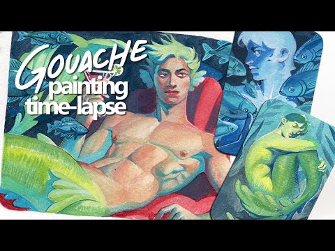 Painting Mermen with Gouache!