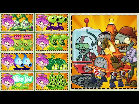Excavator Zombie, Shield Zombie, Robo-Cone vs Plants Power-Up PvZ 2