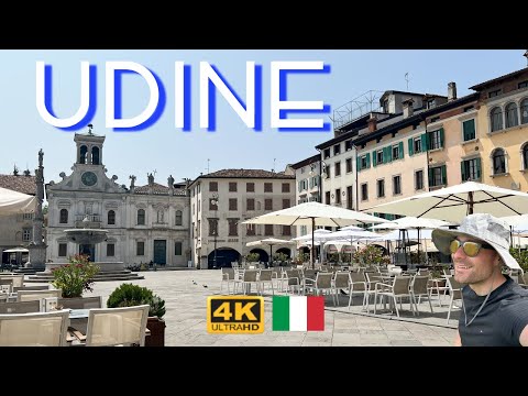 Udine ITALY Virtual Street Walk Tour 4K, Amazing City in Italy