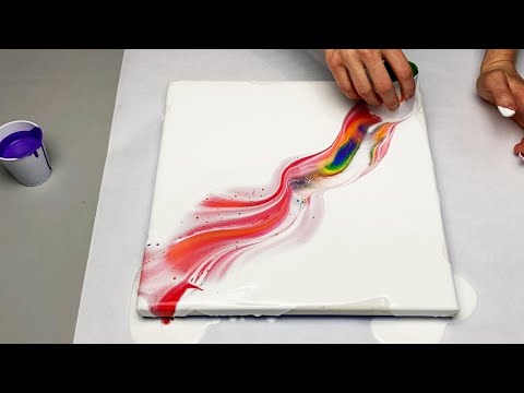 (27) RAINBOW POUR! Traveling Open Cup - Acrylic Pour Painting