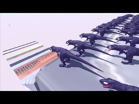 ARBS🦖Dinosaur Venom T-rex Obstacle Race🔥-Animal Revolt Battle Simulator