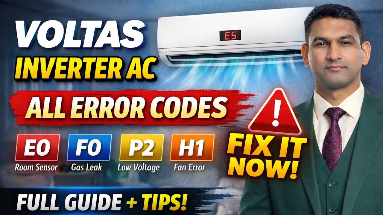 Voltas Inverter AC All Error Codes | Complete Guide + Fix Tips Fault and Solution 