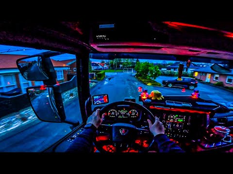 ASMR 🇩🇰 POV Truck Driving Scania R500 | Denmark Local Trip, Morning Drive | 4k HD |