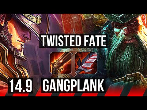 TWISTED FATE vs GANGPLANK (TOP) | 72% winrate, 39k DMG | KR Grandmaster | 14.9