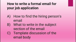 How to write a formal email for your job application | Tips & Trick for writing job application mail