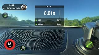 2021 BMW 330e xDrive 12.82s @107 in 1/4 mile Dragy