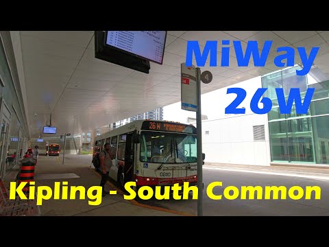 MiWay Route 26W Ride from Kipling Terminal to South Common Centre (Duration 1h)