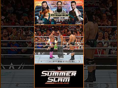 CM Punk vs Drew Mcintyre | Special Refree Seth Rollins #wwe #viral #trending #summerslam #shorts