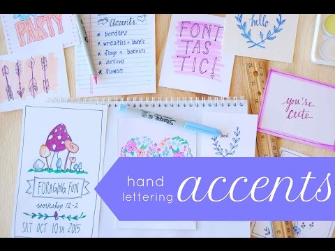 Beginner Hand Lettering Accents- Fun with Flowers and Flags!