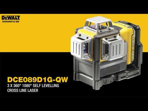 Dewalt kryžminių linijų lazeris DCE089D1G-QW, žalias video