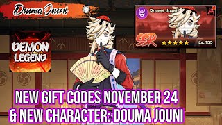 Demon Legend Fury | New Gift Code November 24 | New Character Douma Jouni Breath Of The Sun Legend