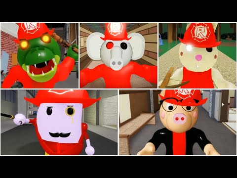 ROBLOX PIGGY FIREFIGHTER JUMPSCARES - Roblox Piggy Book 2 rp