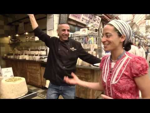 aprendendo hebraico no mercado Mahane Yehuda, Jerusalém