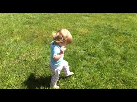 170430. The kids walk around the backyard