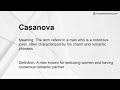 Casanova Meaning