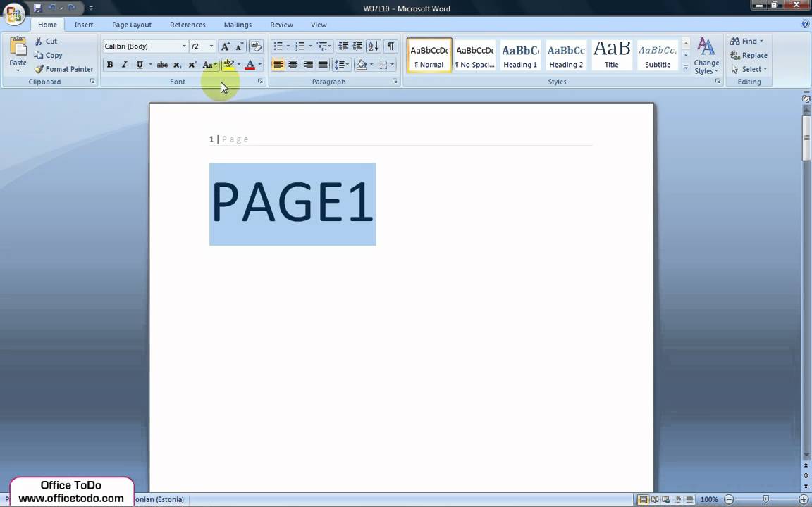 How to remove all text formatting? | Word 2007
