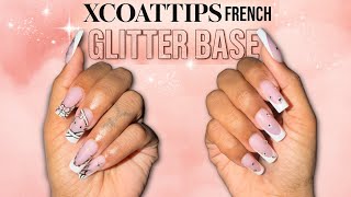 NEW BTArtBox XCOATTIPS French Tips Glitter Pink Base Long-Lasting Nail Tutorial Mo Makeup Mo Beauty