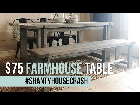 $75 Farmhouse Dining Table Build | #ShantyHouseCrash