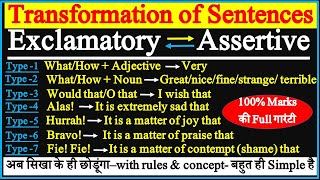 Interchange of Exclamatory and Assertive Sentences | Transformation of Sentences in English Grammar