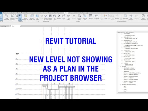 Revit Tutorial - Add a level but no plan shows in the project browser.