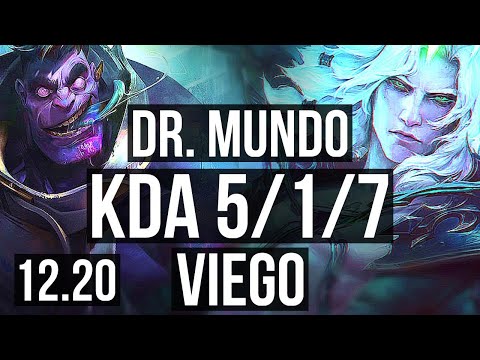 DR. MUNDO vs VIEGO (MID) | Rank 6 Mundo, 5/1/7, 67% winrate, 300+ games | KR Grandmaster | 12.20