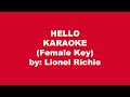 Lionel Richie Hello Karaoke Female Key