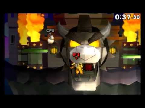 Nobody likes Bowser's Castle in Paper Mario (Smash 3DS)