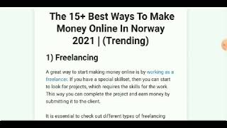 How to earn money online in Norway