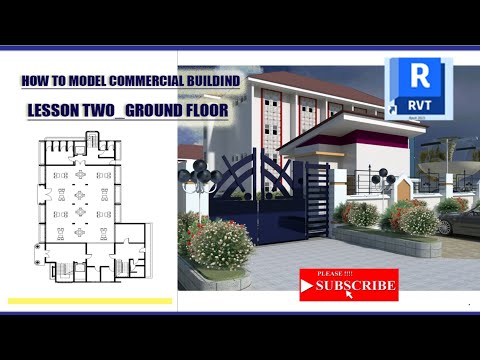 How to model Commercial Building in revit 2023 lesson 2 Ground floor plan