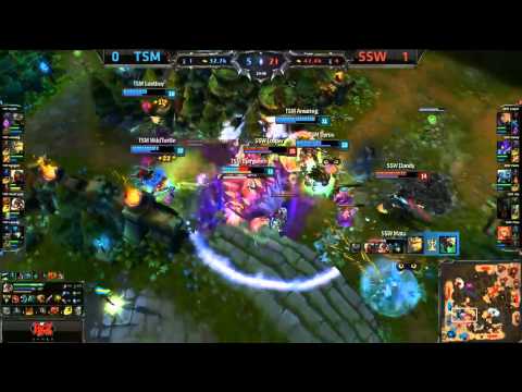 TSM catches imp Teamfight - SSW vs TSM Game 2 (S4 Worlds)