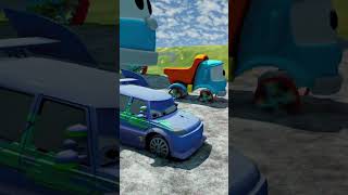 Big & Small McQueen Cars VS Train. Lightning Strikes Back! - BeamNG.drive