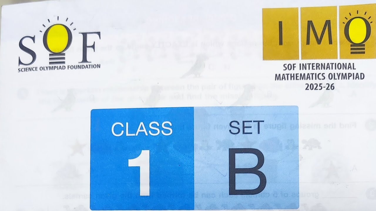 SOF INTERNATIONAL MATHEMATICS OLYMPIAD 2025-26 CLASS 1 SET B