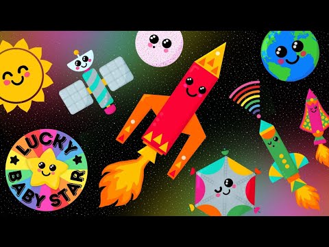 Rainbow Rockets Baby Sensory Space Video!🌟 Crater Moon & Space Station Adventure!