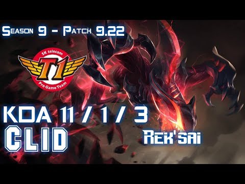 SKT T1 Clid REK'SAI vs LEE SIN Jungle - Patch 9.22 KR Ranked