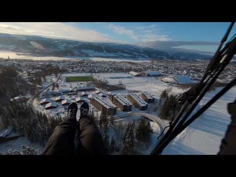 Paragliding Winter Flight | Olympiaparken, Lillehammer