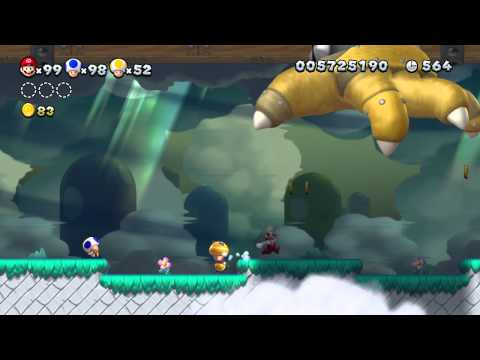 New Super Mario Bros U 100% Walkthrough Episode 20 - World 7 - Meringue Clouds (part 3)