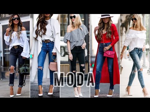 MODA 2022 LOOKS ELEGANTES CON JEANS LOOKS ELEGANTES PARA MUJER TENDENCIAS DE MODA 2022