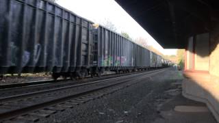 MBTA and CSX Q437 w/ Private Cars in Ashland 5/3/2013