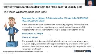 Looking for Validation: Evaluating Methods for Review in eDiscovery Today